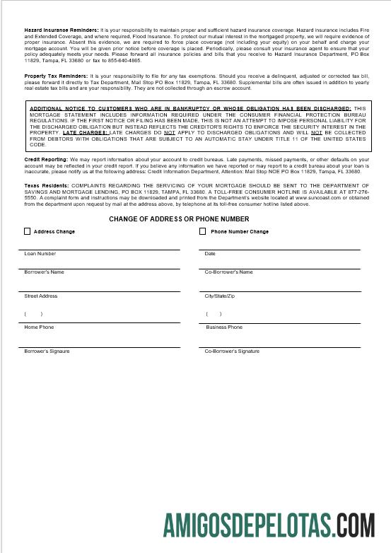 Extrato de hipoteca do USA Suncoast Bank em formatos Word e PDF 3 amostra